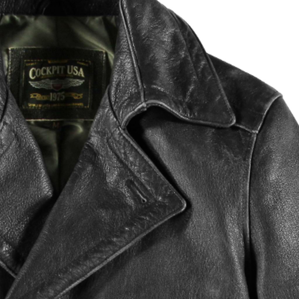 Vintage Leather Naval Officers Coat COCKPIT USA - AVIREX