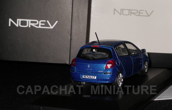 Voiture miniature Renault Clio3 bleue Ottoman NOREV 1/43