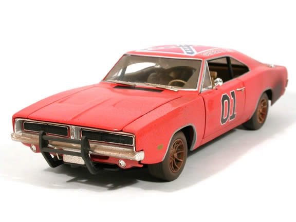 Véhicule en métal Dodge Charger 1969 de la série Shérif fais-moi peur / Dukes of Hazzard au 1/18