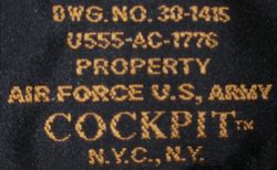 étiquette cockpit USA 