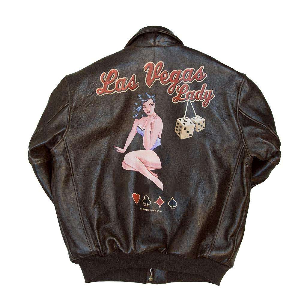 blouson cuir Pin up Las Vegas Lady