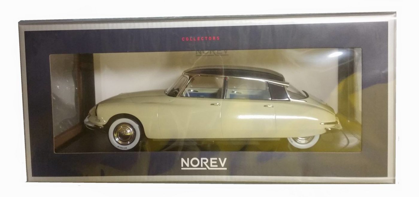 Miniature Norev 1/12 - Citroën DS 19 1956 - Couleur Champagne Et Aubergine, état Neuf