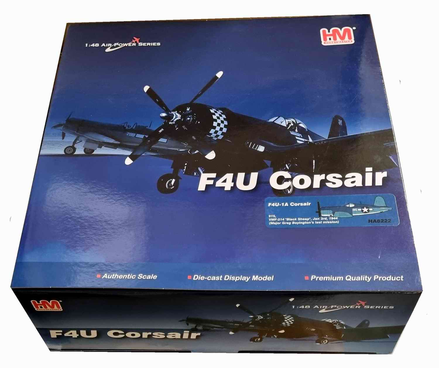 Maquette Avion de Chasse F4U-1A Corsair 915, VMF-214 BlackSheep Pilote Major Greg Boyington tigres volants