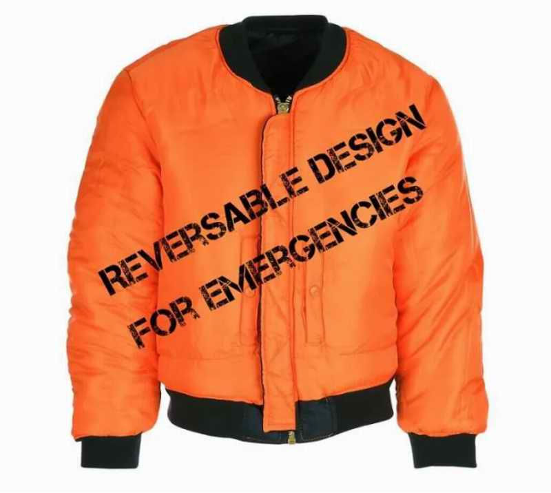 blouson Bombers aviateur orange MA1 noir