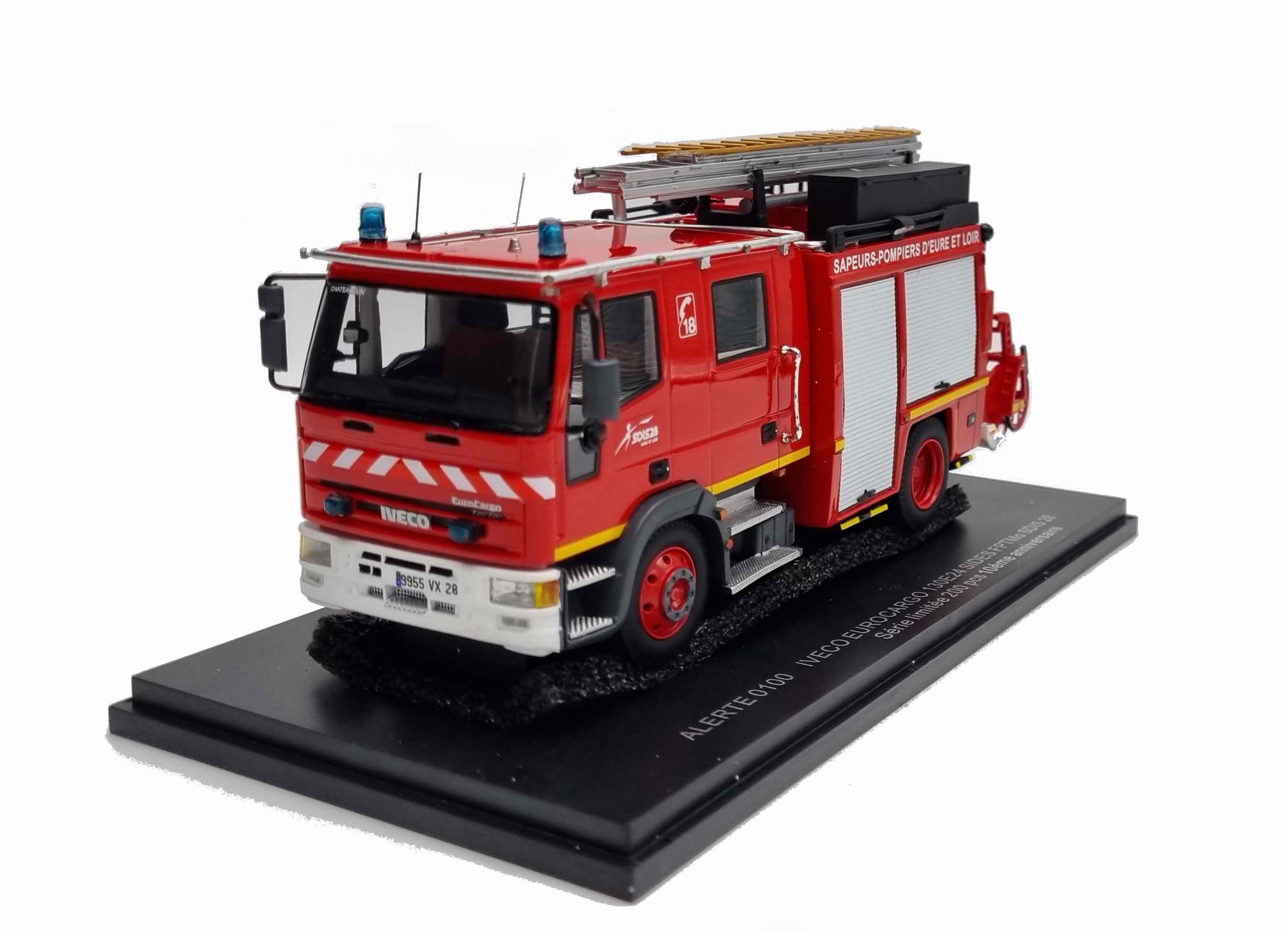 Camion IVECO Eurocargo 130E24 Sides FPTMO des Sapeurs-Pompiers du SDIS 28 1/43 ALERTE