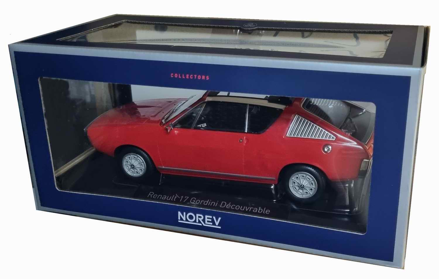 Voiture R17 miniature RENAULT 17GORDINI Découvrable 1975 Rouge Norev 1/18