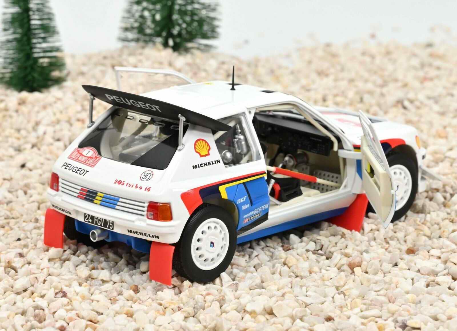 Voiture miniature PEUGEOT205T16 Rallye NOREV 1/18