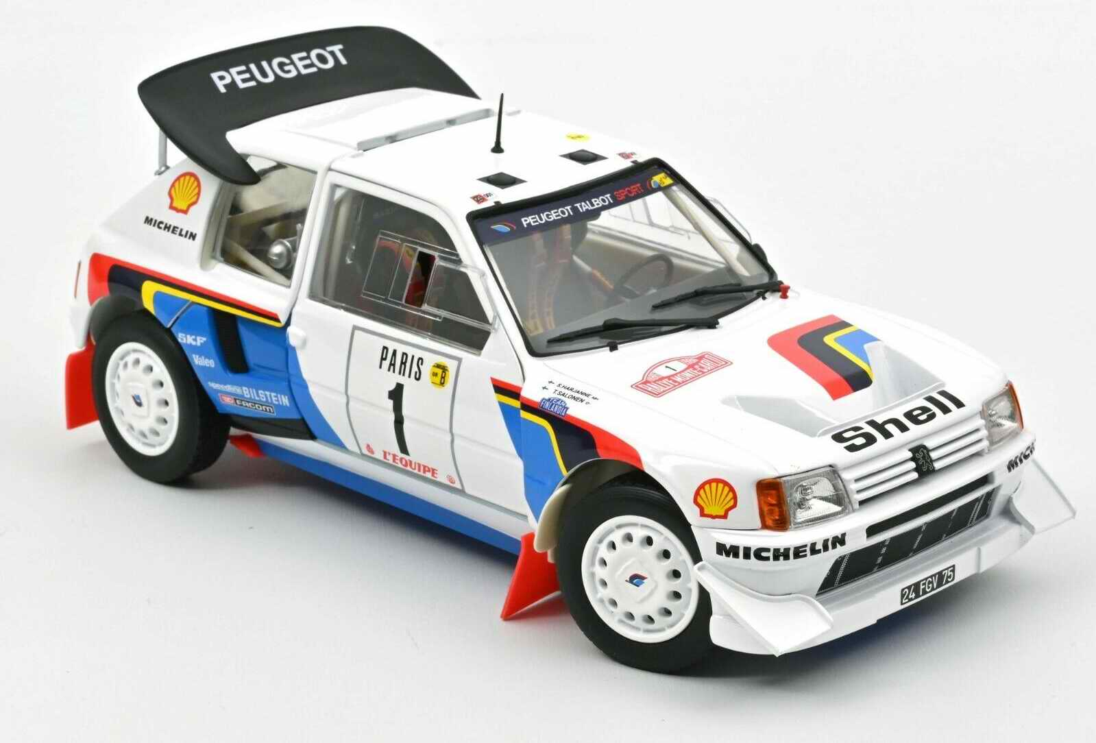 Voiture miniature PEUGEOT 205T16 Rally NOREV 1/18