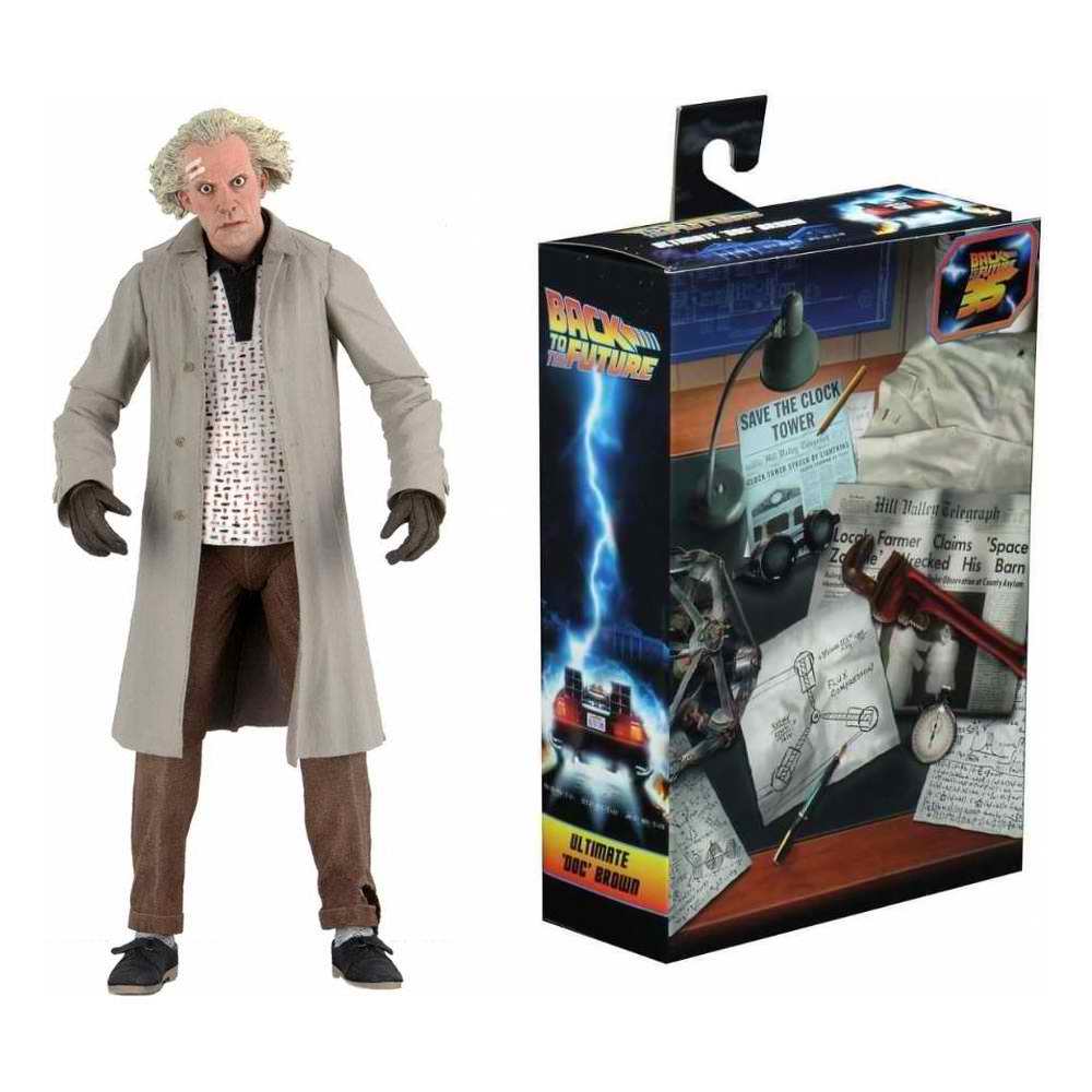 Figurine Doc Emmett Brown Du Film RETOUR VERS LE FUTUR I 18 cm