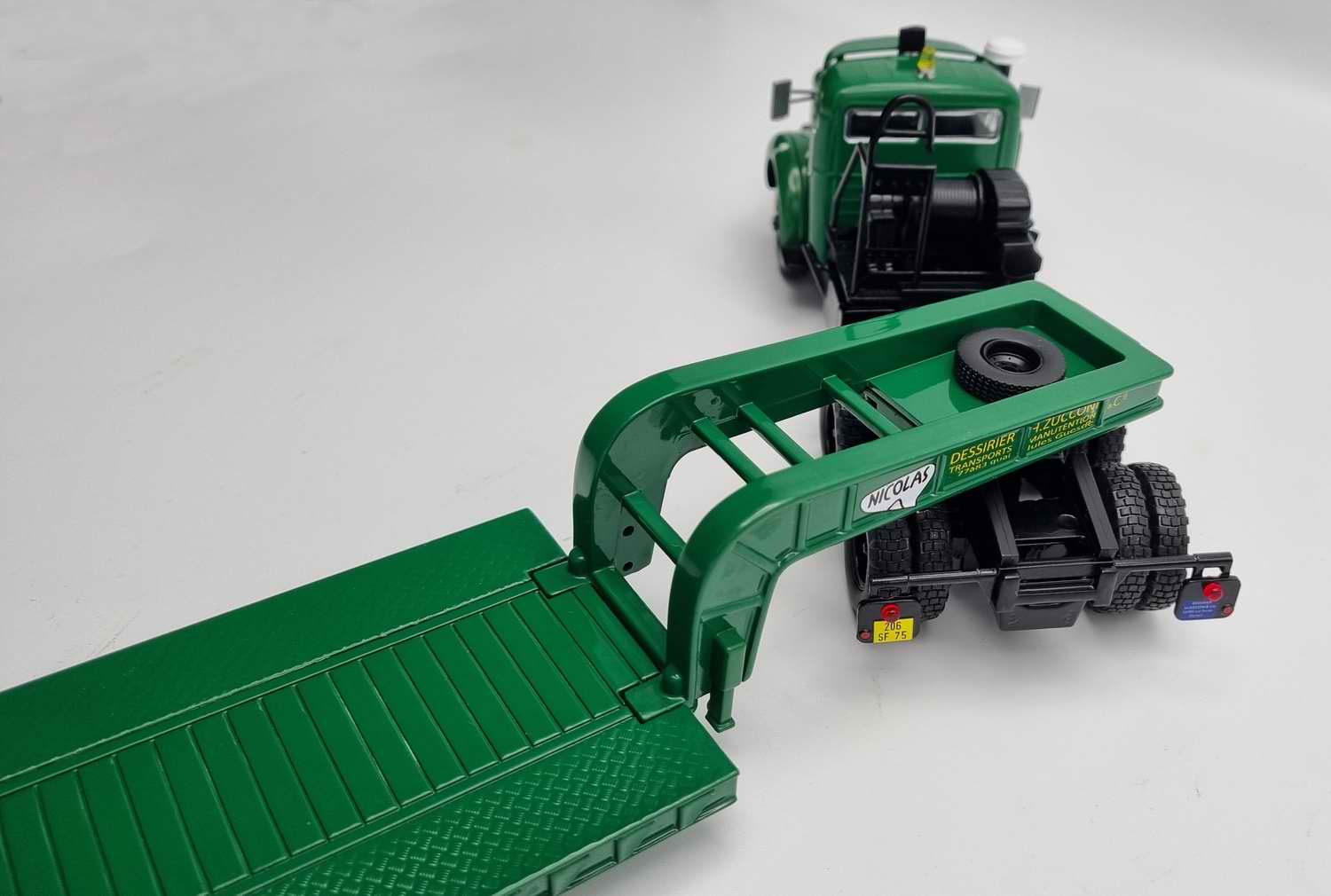 Miniature BERLIET TBO SemiRemorque PorteEngin Convoi Exceptionnel Métal Transports Manutention DESSIRIER et ZUCCOHONI 1/43