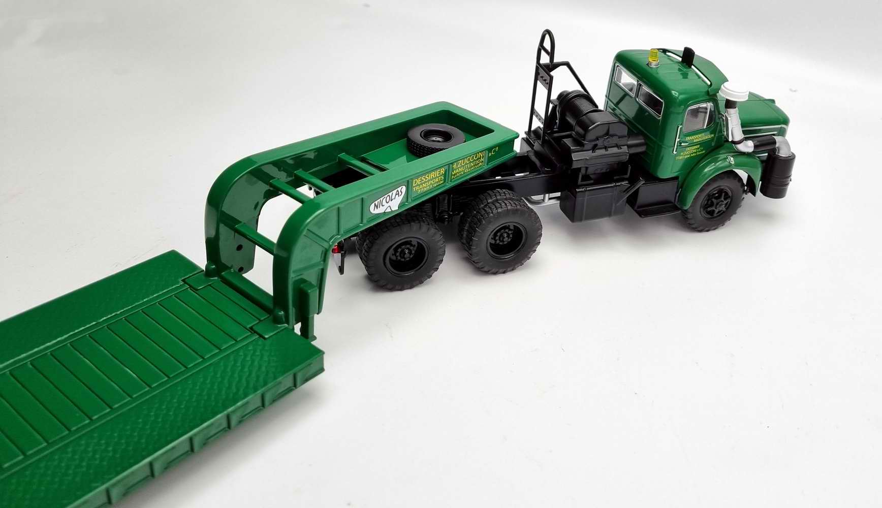 Miniature BERLIET TBO SemiRemorque PorteEngin Convoi Exceptionnel Métal Transports Manutention DESSIRIER et ZUCCOHONI 1/43