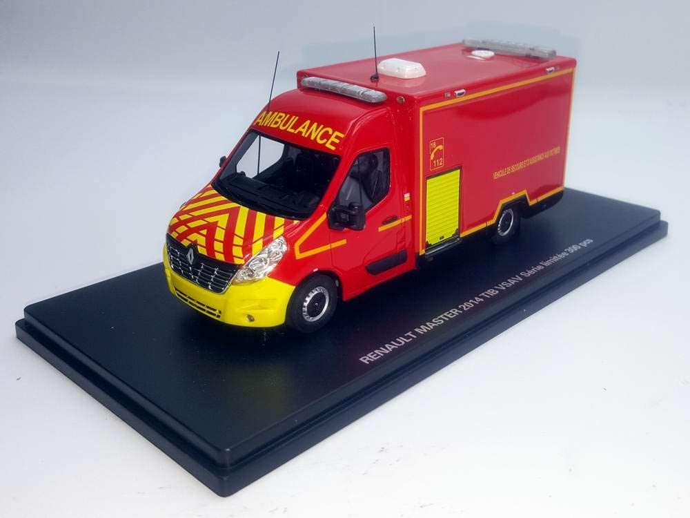 Miniature Camion de Sapeurs Pompiers RENAULT MASTER Ambulance 2014 TIB VSAV