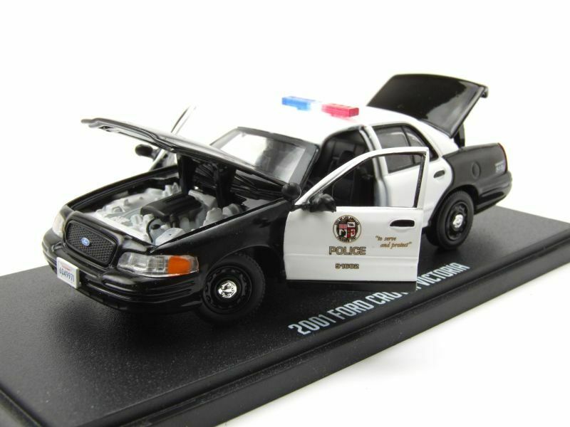 Voiture miniature – 1 Voiture de police et pompiers,sirène,lumières, en  métal avec moteur à rétrofriction. –