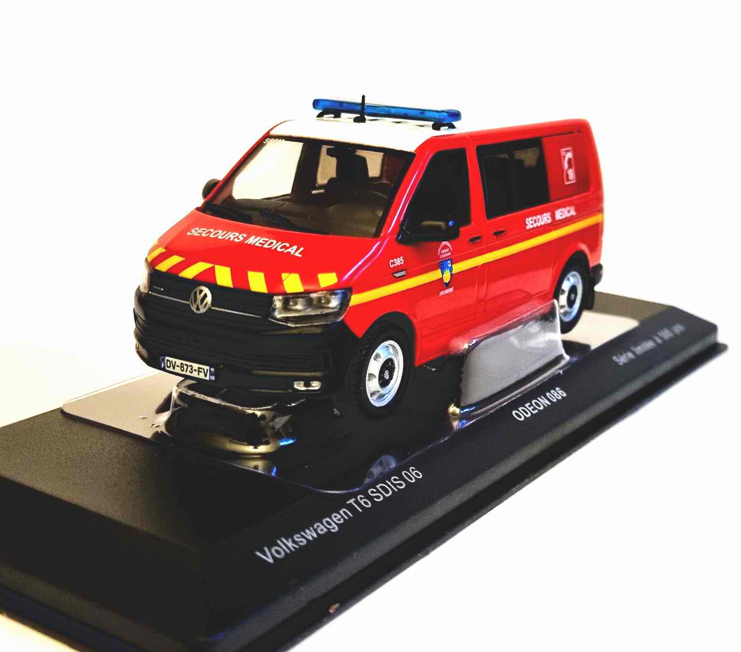 Transporter Van VOLKSWAGEN T6 Pompiers SDIS 06 Secours Médical 1/43