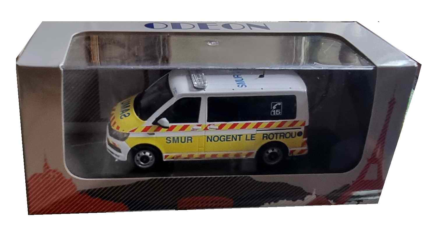 Transporter Van VOLKSWAGENT6 T6 ambulence SAMU28 SMUR nogentlerotrou enbulence 1/43