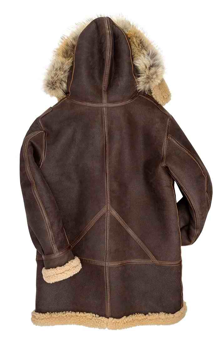 Parka longue n3b cuir B3 fourré WWII Bombardier B7 Aleutianen Cuir Mouton Shearling avec Capuche Fourrure Cockpit usa Avirex