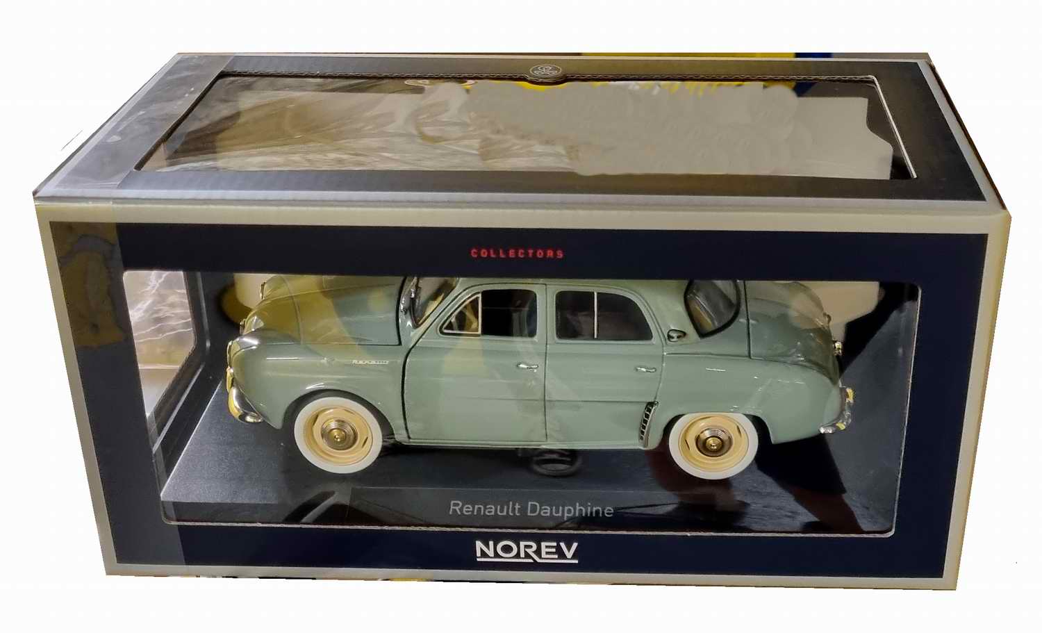 Miniature Voiture Renault Dauphine Bleu Azur 1958 Norev 1/18