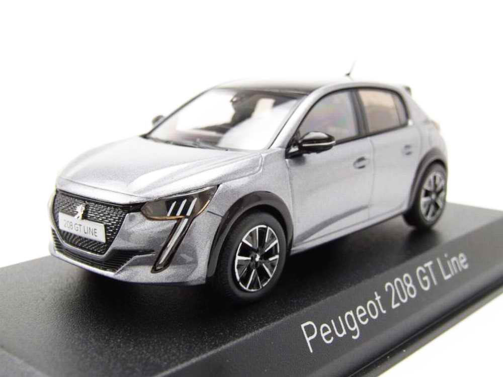 PEUGEOT 208 GT Line 2019 Gris Platinium Voiture de Collection NOREV 1/43