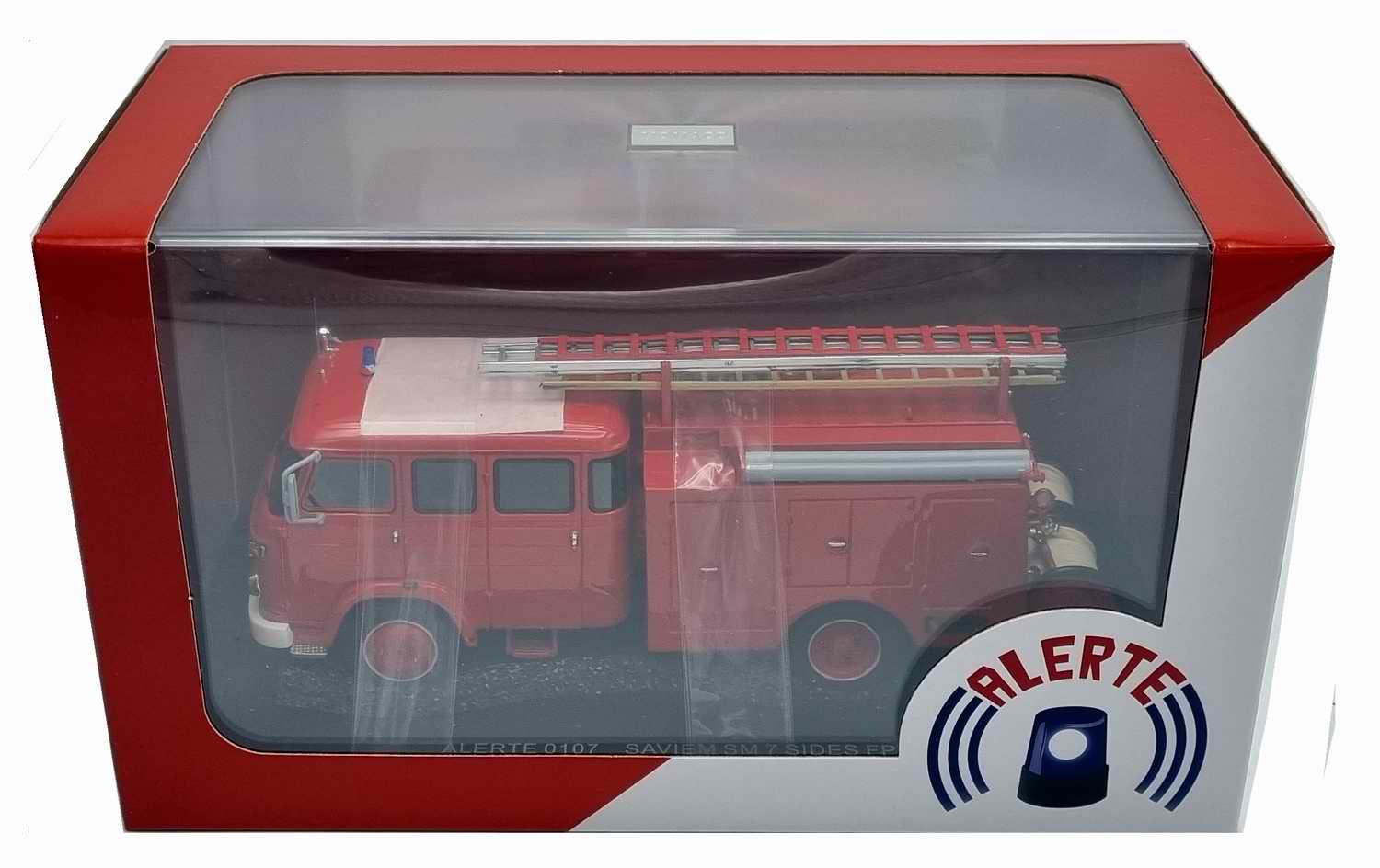Miniature Camion de Sapeurs Pompiers SAVIEM SM7 SIDES Fougron Pompe Tonne 1/43 Alerte