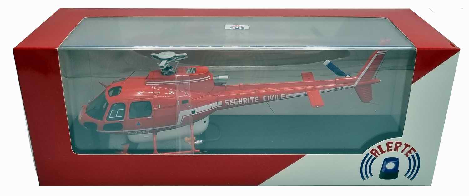Maquette Hélico Ecureuille AS350 secours Pompiers Sécurité civile 1/43