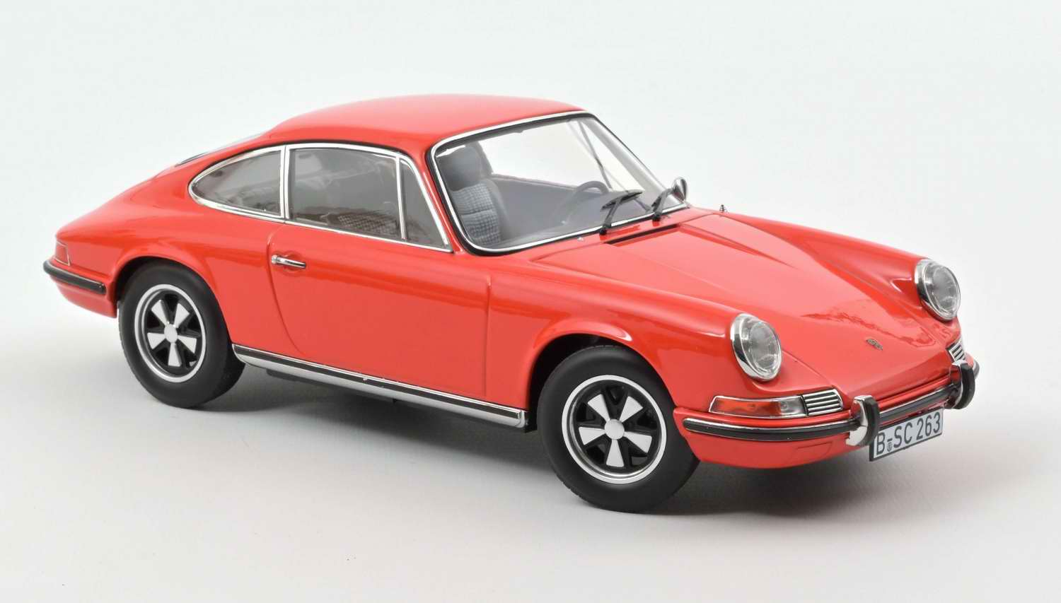 Voiture miniature PORSCHE 911E 1970 Orange NOREV 1/18