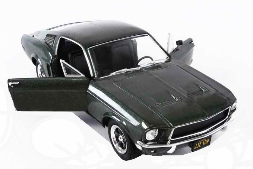 Voiture Miniature FORD Mustang GT 1968 Comme dans le Film Bullitt au 1/24  Métal