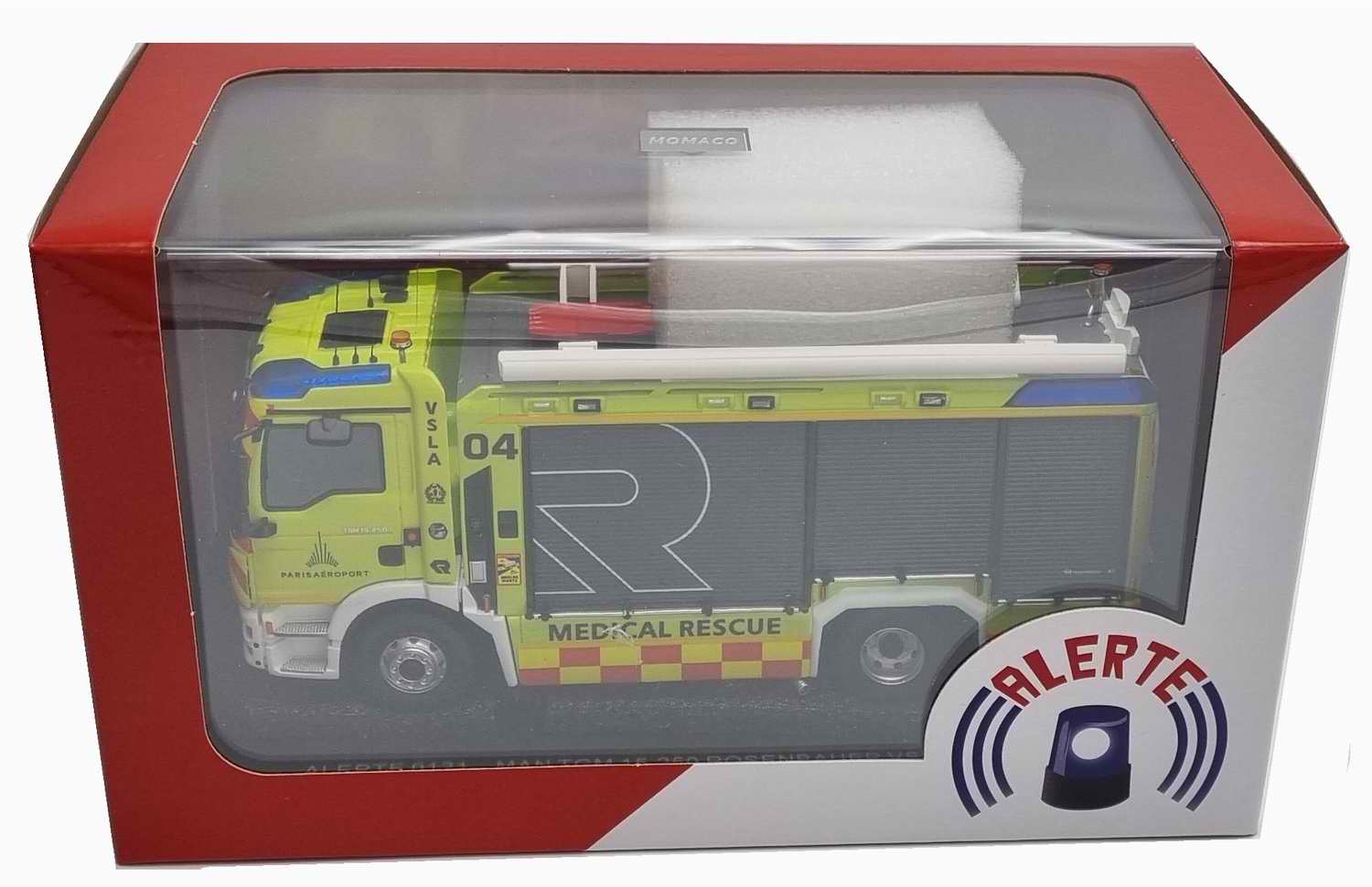 Camion de Sapeurs Pompiers Camion de Secours Médical MAN TGM ROSENBAUER ADP - AEROPORTS DE PARIS 1/43 Alerte