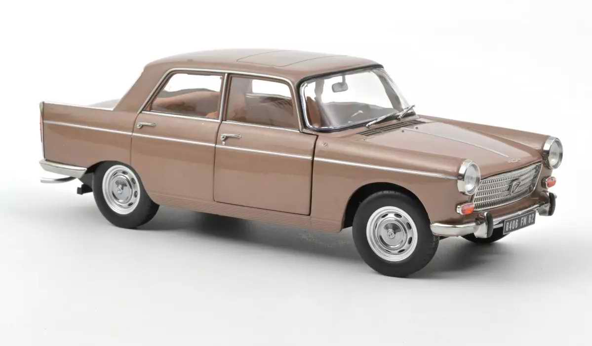 Voiture Miniature PEUGEOT 404 avec CaravaneHénon Métal NOREV 1/18