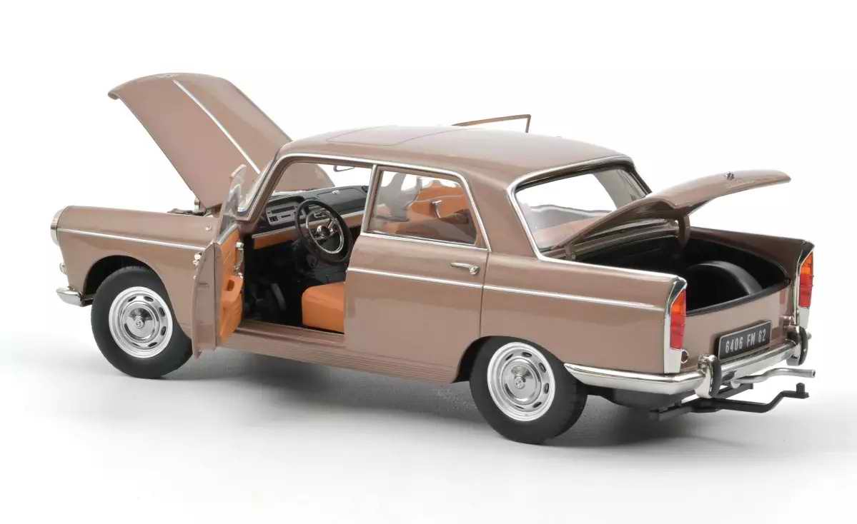 Voiture Miniature PEUGEOT 404 avec Caravane Hénon Métal NOREV 1/18