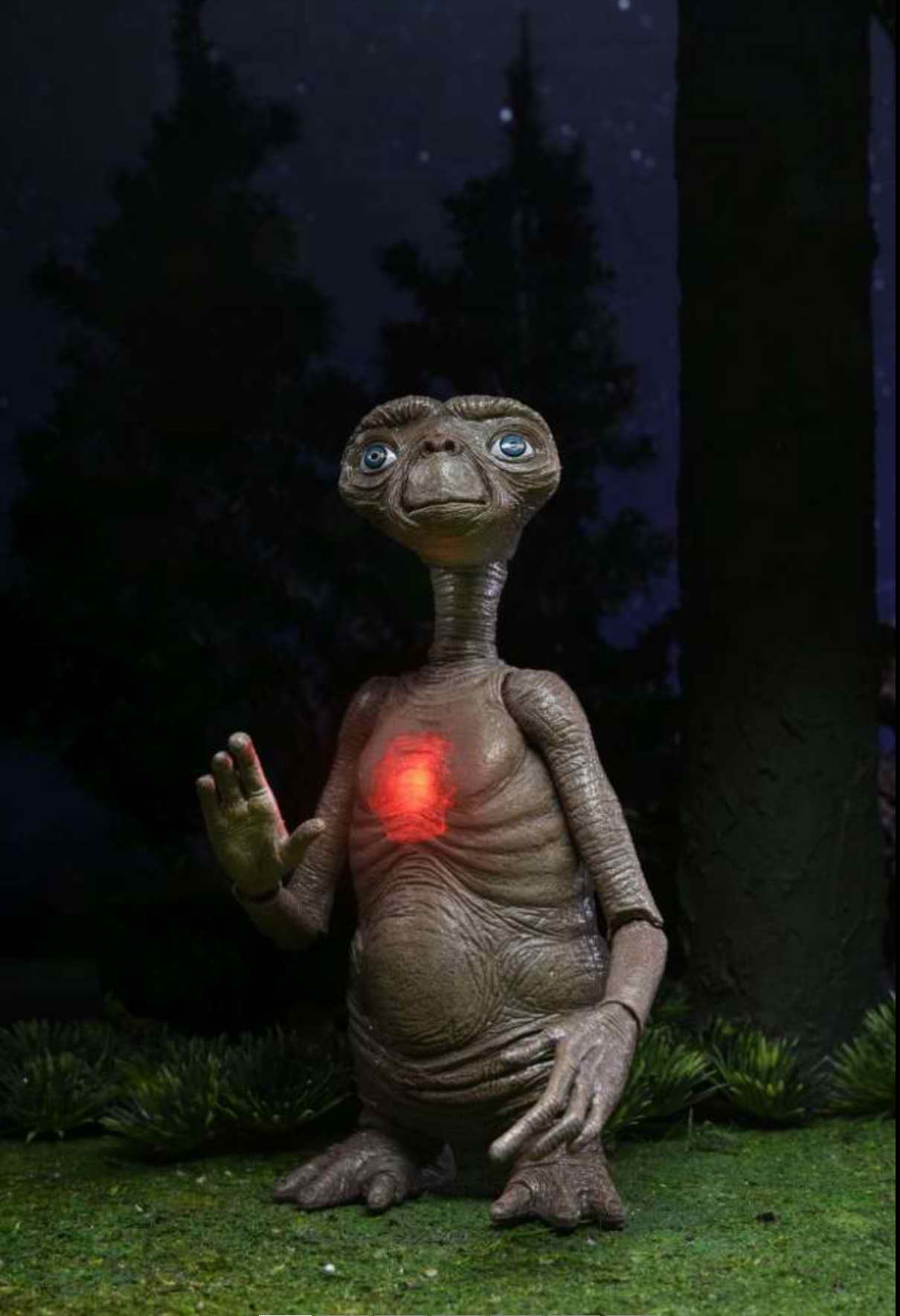 Figurine E.T L'Extra Terrestre avec poitrine lumineuse LED Spielberg