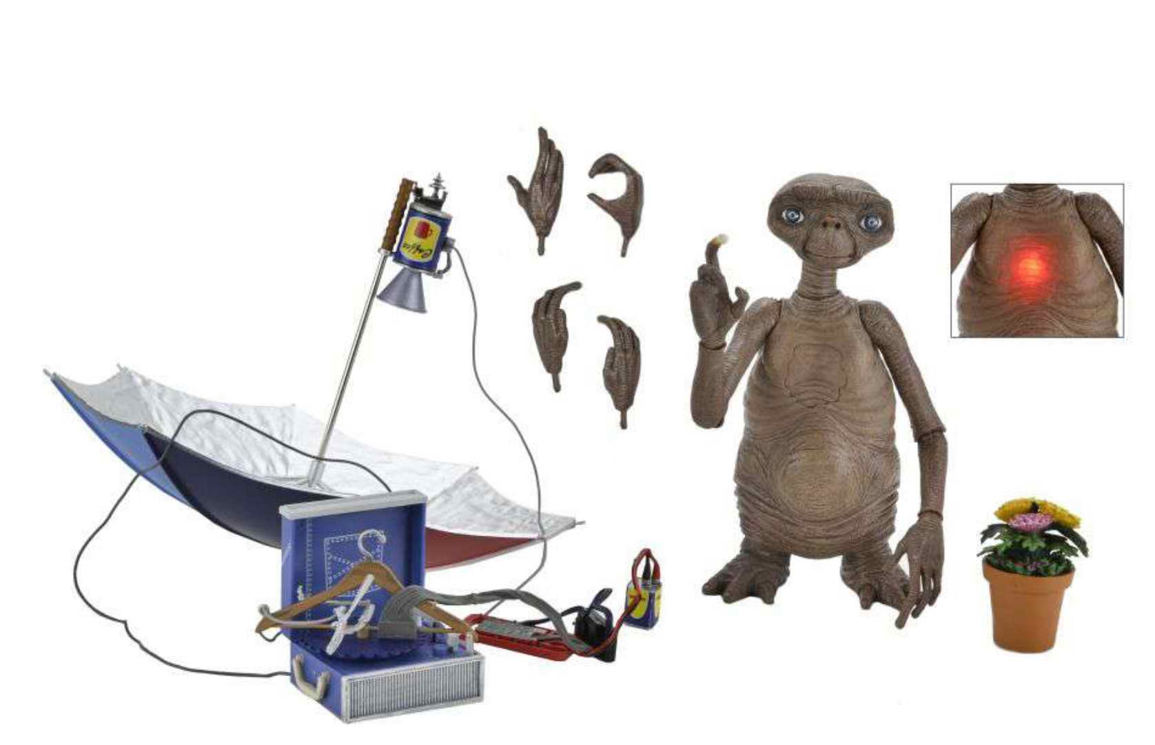 Figurine E.T L'Extra Terrestre lumière led ventre ITi Spielberg