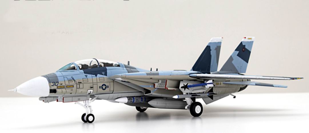 Maquette Avion de Chasse Grumman F-14A Tomcat US Navy Fighter Weapons School TOPGUN 30 NAS Miramar 1/72 Métal