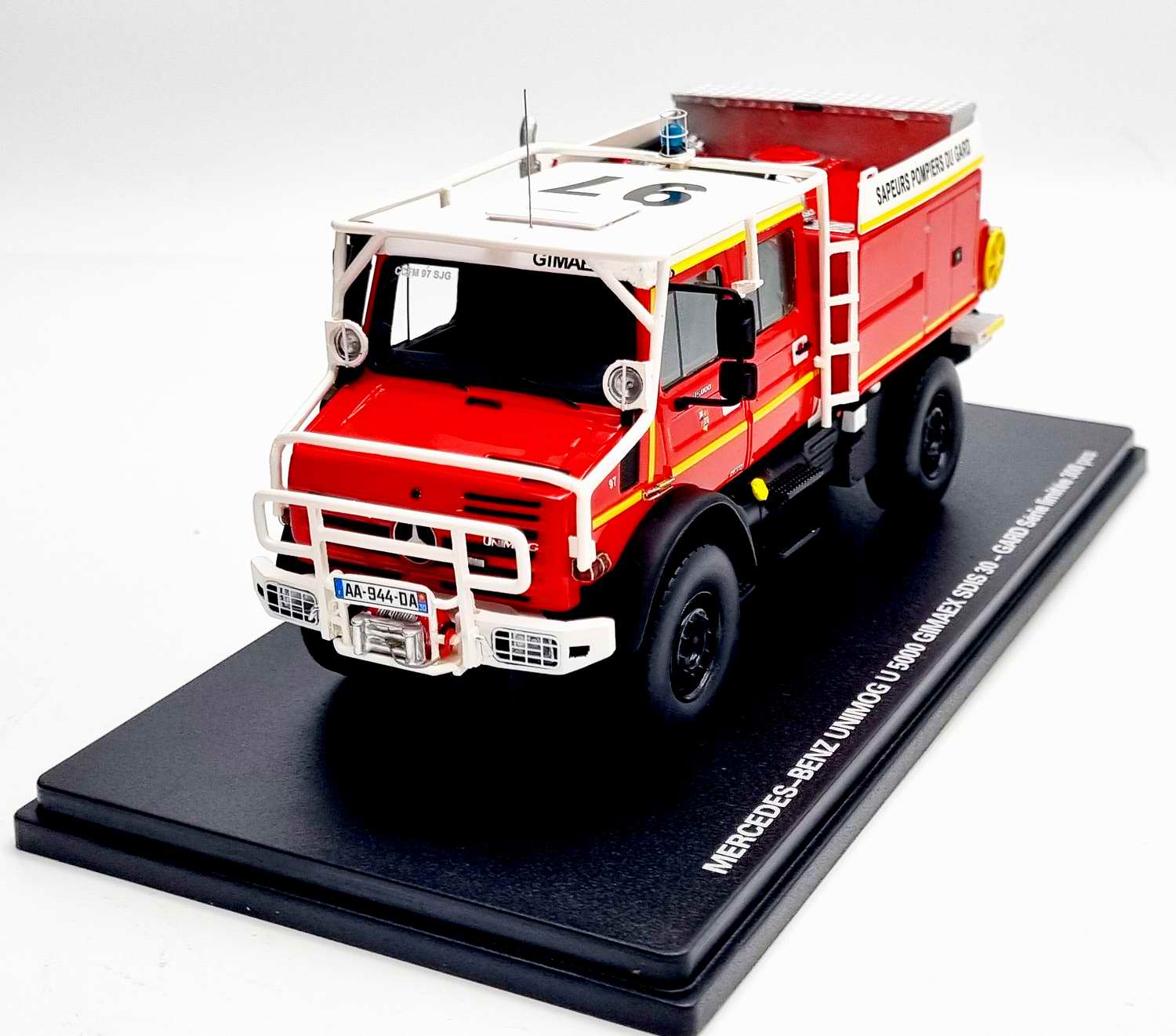 Miniature MERCEDESUnimog 5000 Camion de Sapeurs Pompiers du Gard SDIS 30 1/43 Alerte