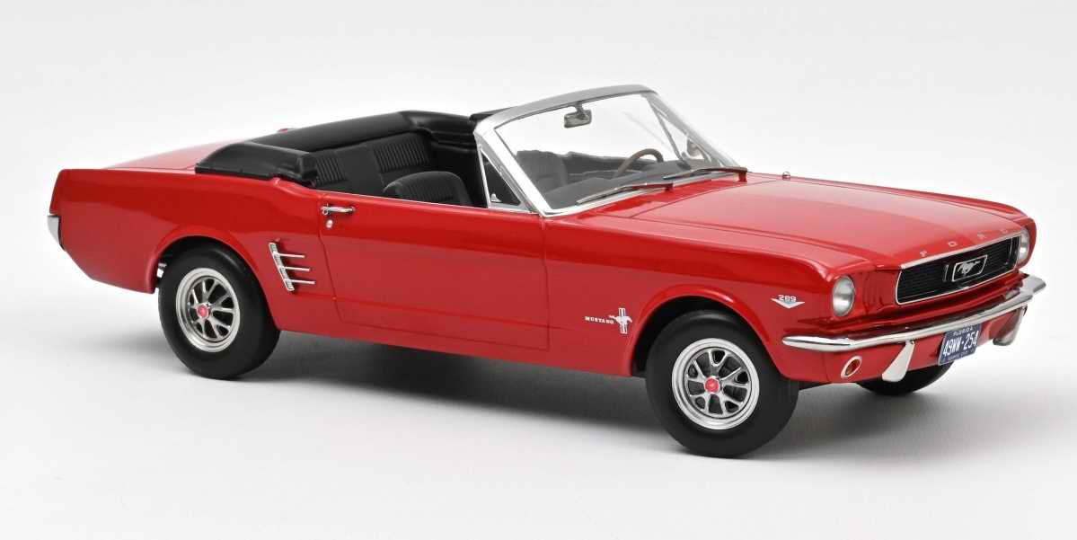 Voiture miniature FORD Mustang Cabriolet 1966 Rouge Signal Flare Norev 1/18