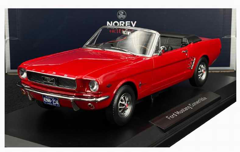 Voiture miniature FORD Mustang Cabriolet 1966 Rouge Signal Flare Norev 1/18