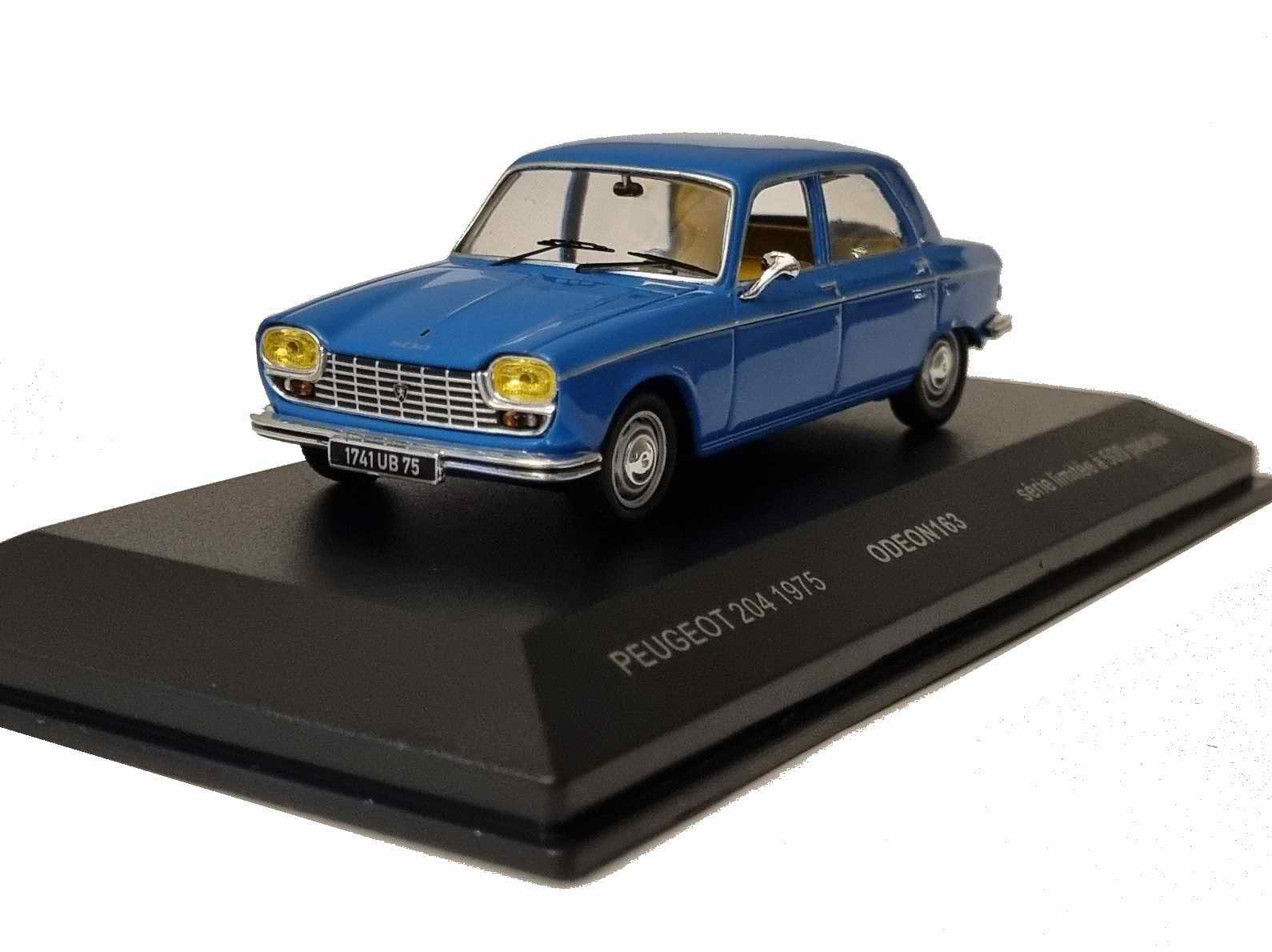 Voiture Miniature Peugeot 204 bleu 1/43