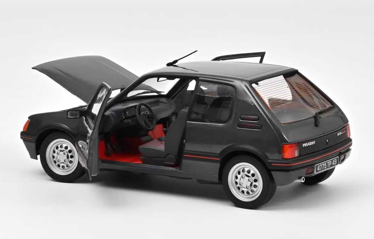 Voiture miniature PEUGEOT 205GTI 1.L6 1988 Gris Graphite NOREV 1/18