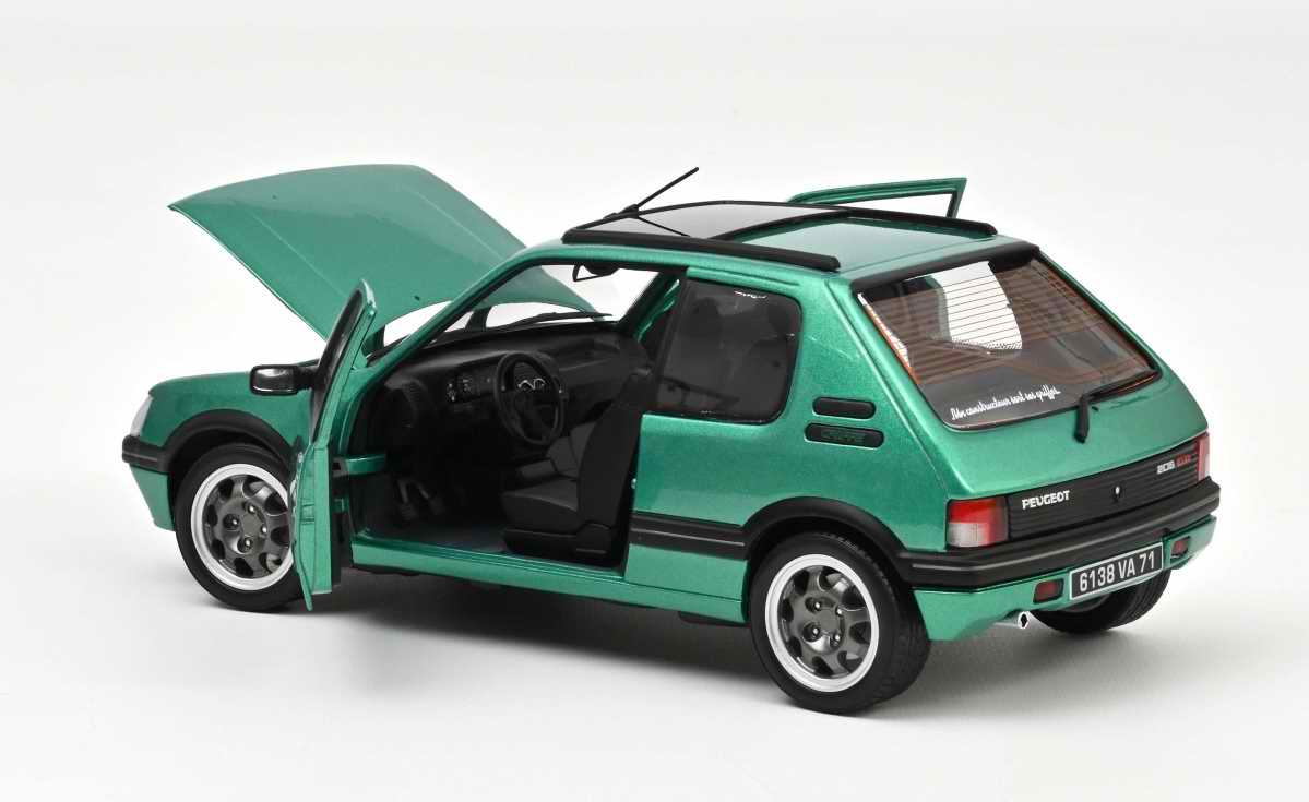 Voiture miniature PEUGEOT 205Griffe 1991 Vert Fluorite NOREV 1/18