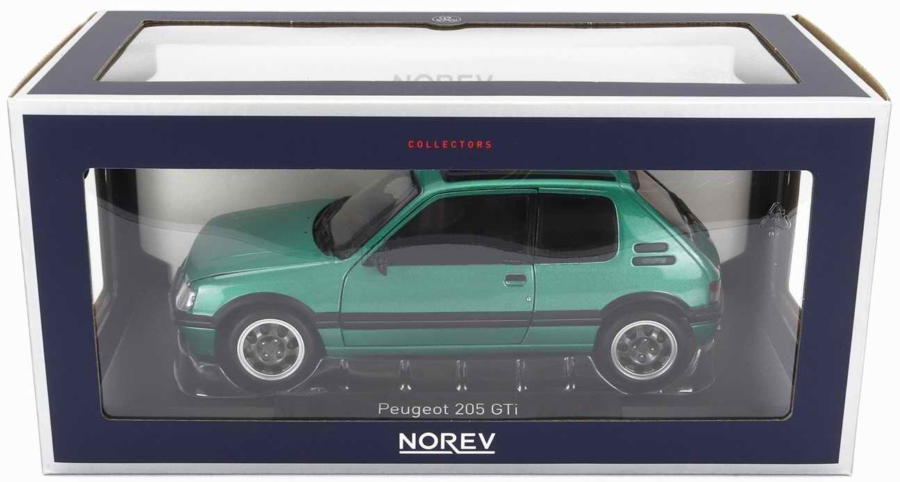 Voiture miniature PEUGEOT 205 GTI 1.6 1991 Vert Fluorite NOREV 1/18