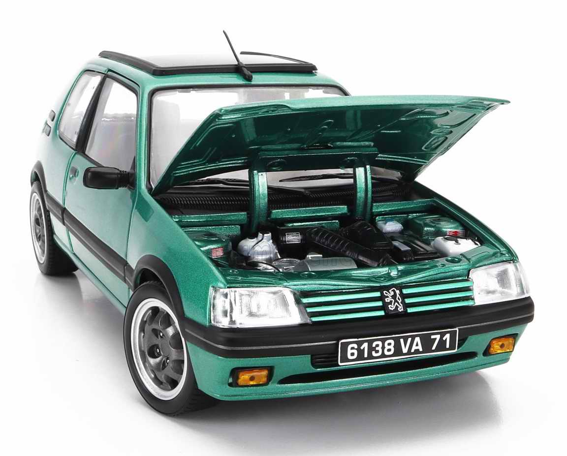 Voiture miniature PEUGEOT205 GTI Griffe 1991 Vert Fluorite NOREV 1/18