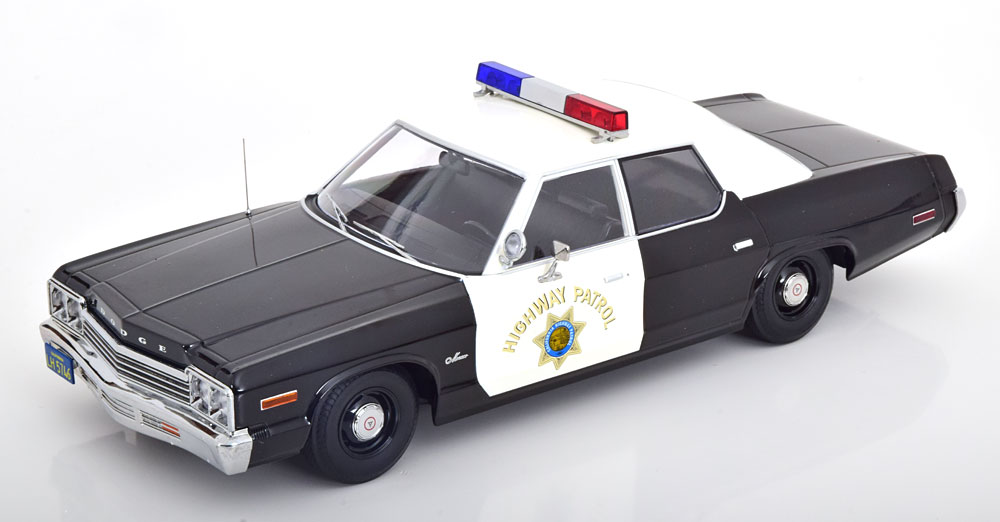 Voiture en métal DODGE MONACO POLICE PURSUIT série TV CHiPs California Highway Patrol 1974 