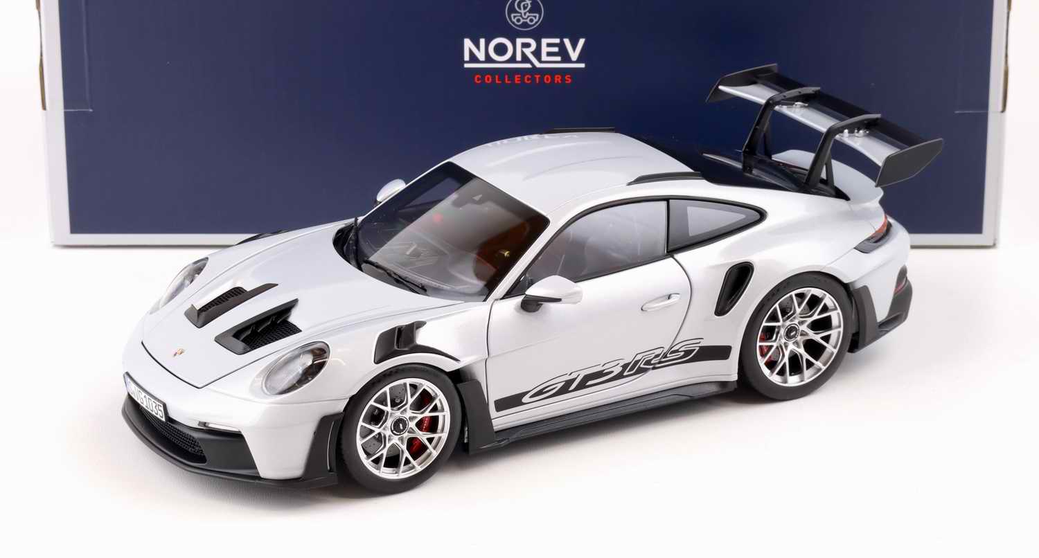 Voiture PORSCHE 911 type 992 GT3 RS Coupe 2022 Gris Glacé Métallisé NOREV 1/18