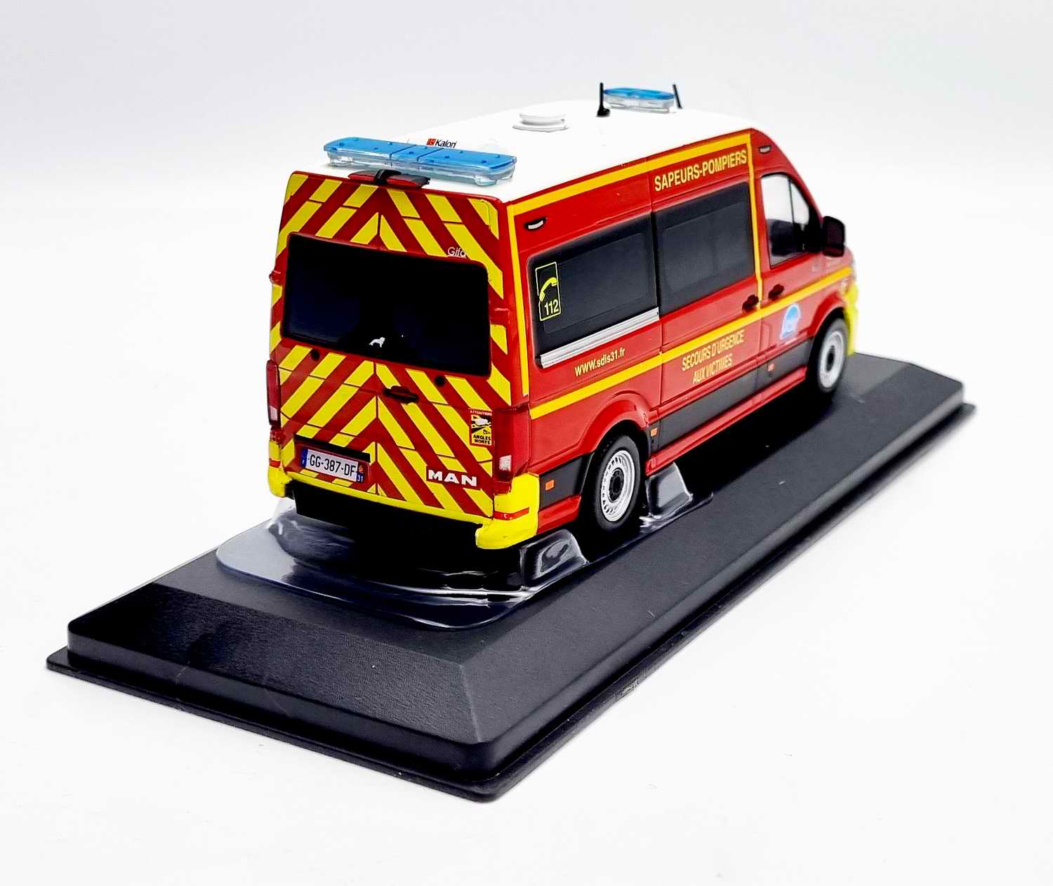 Miniature Ambulance MAN TGE L2H2 GIFA VSAV DES SAPEURS POMPIERS SDIS 31 1/43 Odeon