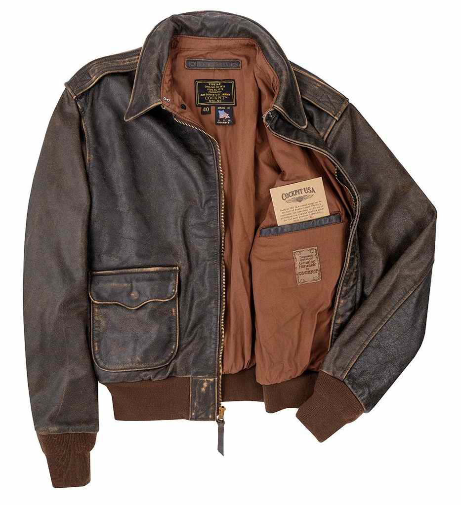 Blouson Aviateur Cuir de cheval A2 Battleworn COCKPIT USA ex AVIREX