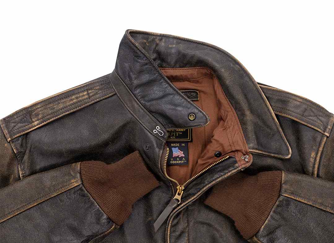 Blouson Aviateur Cuir de cheval A2 Battleworn COCKPIT USA ex AVIREX