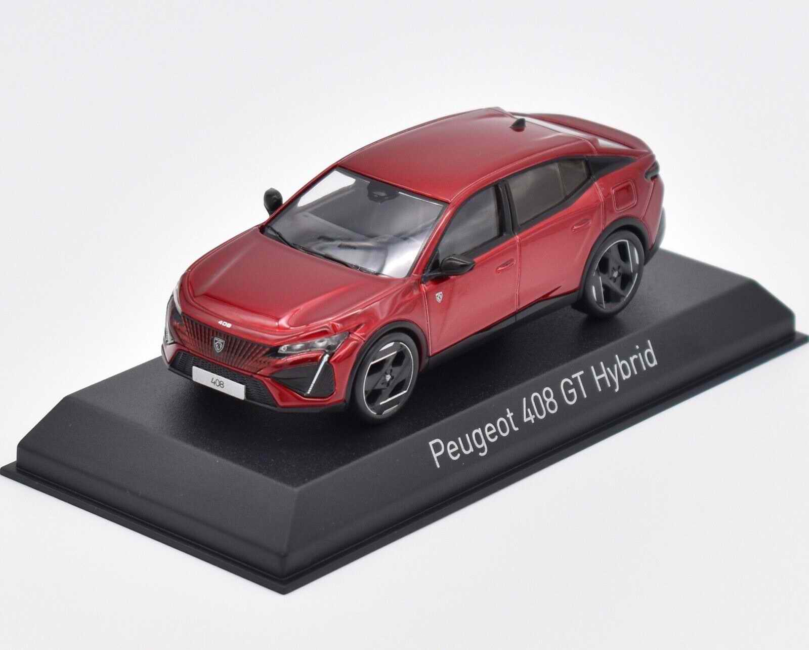 Voiture miniature PEUGEOT408 GT Hybrid 2023 Rouge Elixir Norev 1/43