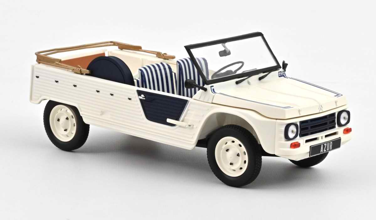 Voiture Miniature CITROENMéhari Azur Blanc Bleu 1983 1/18 méari NOREV