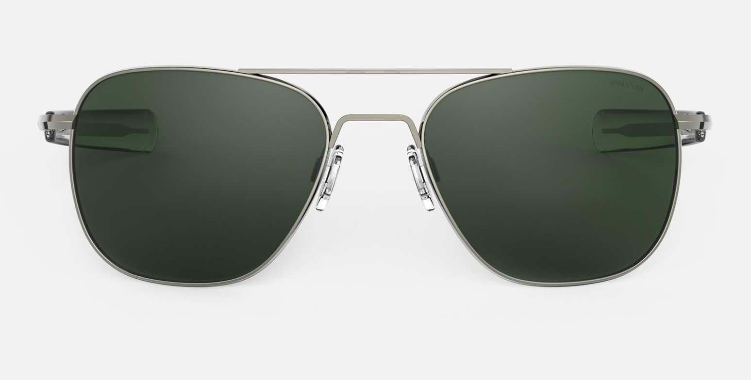 LUNETTES DE SOLEIL aviateur monture Gun Metal verre vert Randolph Aviator