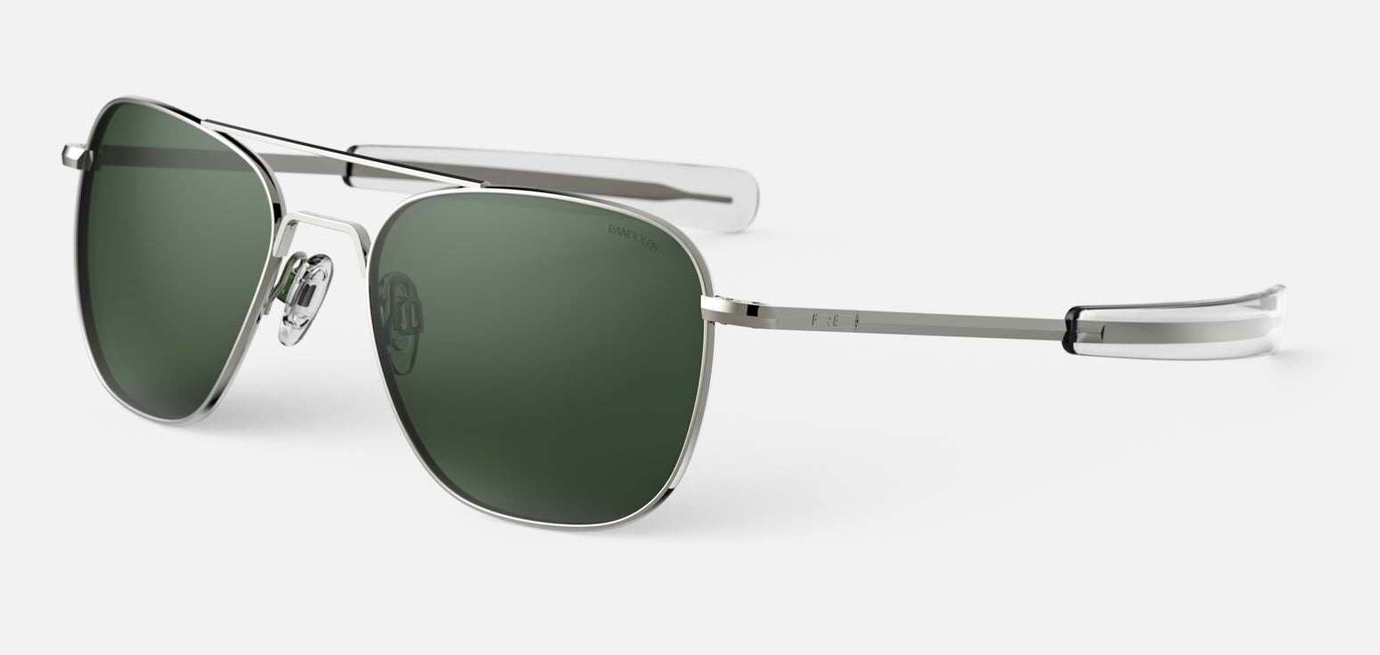 LUNETTES DE SOLEIL aviateur monture Gun Metal verre vert Randolph Aviator