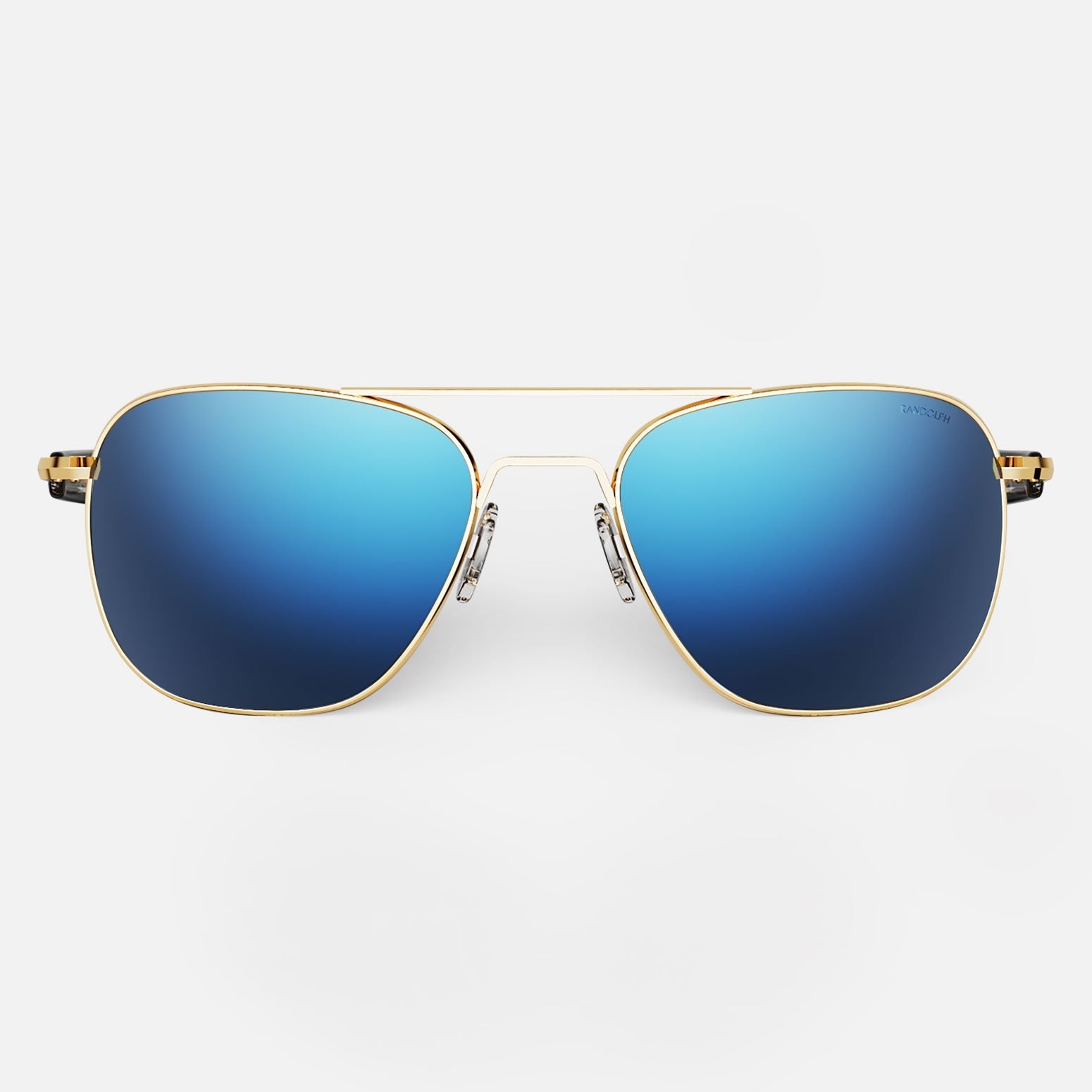 LUNETTES DE SOLEIL US AIR FORCE aviateur monture Or 23K verre polarisé bleu Atlantique Randolph